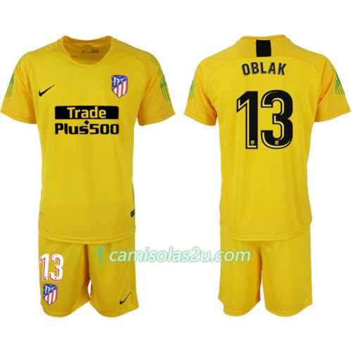 Camisolas de Futebol Atlético Madrid Guarda Redes Oblak 13 Criança Equipamento 2018/19 Manga Curta Camisolas de Futebol Atlético Madrid Guarda Redes Oblak 13 Criança Equipamento 2018/19 Manga Curta